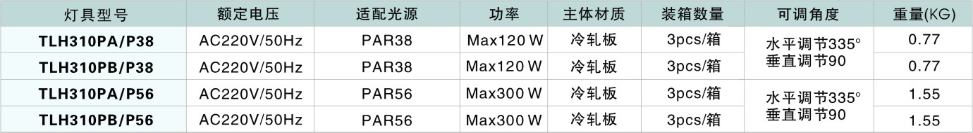 室内高空筒射灯TLH310P系列